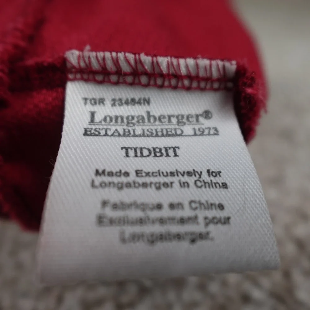 Longaberger 2007 Tidbit Basket Liner Paprika Red Textured Fabric TGR 23484N